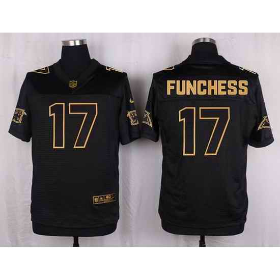 Nike Panthers #17 Devin Funchess Black Mens Stitched NFL Elite Pro Line Gold Collection Jersey